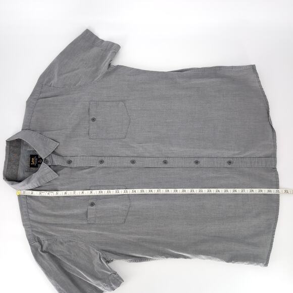 Lee Mens Light Gray Grey Button Down Short Sleeve Shirt w Pockets- Size XL - GUC - Picture 9 of 9